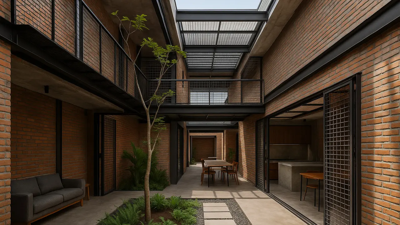 gedung tropis modern dengan smart ventilation system