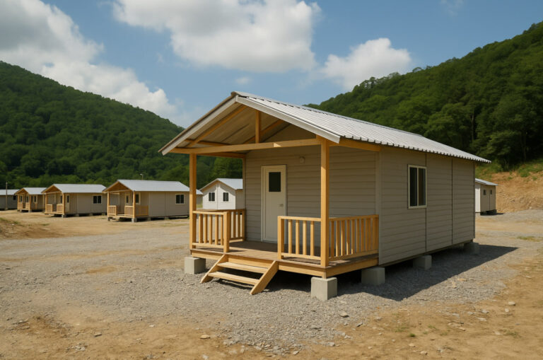 unit modular sementara di zona pascabencana tropis