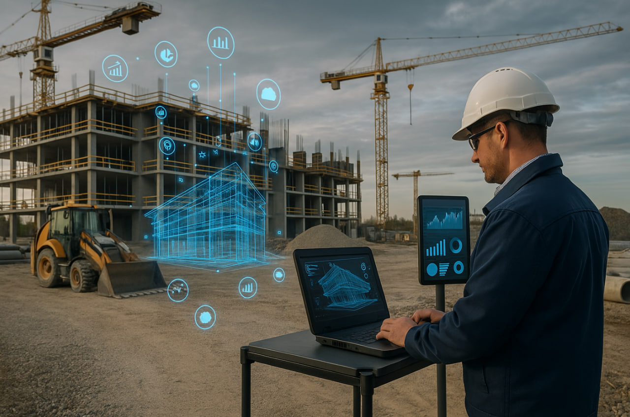 Infrastruktur digital dalam konstruksi modern dengan teknologi cerdas